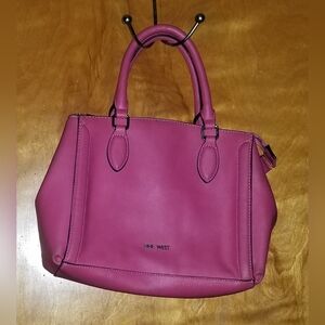 Unused Women's Nine West Purse/Handbag Pink Colored With Black Thread Outline